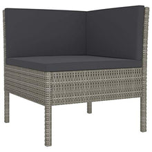 Tidyard Set 9 pz Divani da Giardino in Polyrattan Nero con Tavolino e Cuscini,Divano ad Angolo,Divano Angolare,Set Divani Angolari da Giardino in Rattan,Set Divani Modulari da Giardino per Esterno