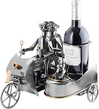 Brubaker Portabottiglie da Vino Regalo - Motociclisti Coppia sulla Moto con Il Cane in carrozzino