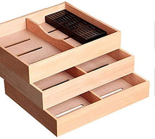 AMOYEE Sigaro Cabinet Cigar Box Sigare Sigaro Humidor Naturale Mellow Cedro Legno Grande capacità Sigare Sigaro Umidificazione Costante umidità Cabinet Scatola di visualizzazione