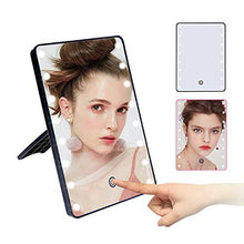 MMWYC Specchio for Il Trucco con 16 luci a LED Touch Screen Specchi Regolabili for Il Bagno da Tavolo da Bagno Doccia da Viaggio (28x20,5 cm)