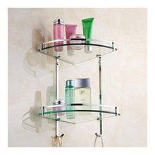 YF-SURINA Organizzatore ordinato Mensola angolare Triangolo Bagno Parete in rame Placcatura cromata Ripiani portaoggetti trasparenti spessi Foratura 25 cm Yueb Aabc