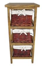 Geko 27 x 31 x 58 cm Layburn 3 cassetti in Legno Contenitore con cassetti Vimini/cestini per Camera da Letto/Bagno o Guardaroba - Marrone