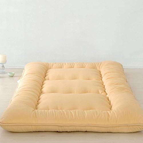 zyl Materasso Futon Morbido Pieghevole Materassino Traspirante Comodo per Dormire Tappetino Rotolante in Tatami Giapponese Spessore per Soggiorno Campeggio (Colore: Cammello Dimensioni: Pieno: 1