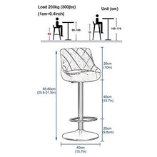 Sgabelli da bar in metallo 1/2/4 pezzi - Sedia con sedili in velluto con schienale, bancone 65-80cm di altezza sgabelli da bar girevoli, sgabelli da colazione per bar / caffè / cucina, rosa Sgabelli d