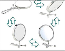 LBWARMB Trucco Specchio con luci Doppia Mano Sided Held specchio-1X e 5X ingrandimento palmare Trucco dello Specchio con Manico Regolabile Pieghevole, Portatile, Trasparente & Round (6"
