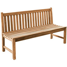Panca da giardino Ascoli in legno massiccio di teak, senza braccioli