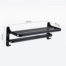 LFK Bagno Mensole Europeo Nero Spazio Alluminio Bagno Rack Pieghevole Asciugamano Rack Hardware Pendente Bagno