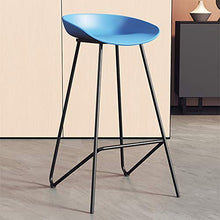 LHJDM Sgabelli da Bar,Sgabello da Bar Senza Schienale,Nero, Bianco, Rosso, Blu,sgabelli da Bar da Cucina,Piedini Neri -Seduta in Plastica,Sedie da Bar,per Ristoranti, caffè