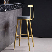 ZEH Sedia da Pranzo, Sedia a braccioli, seggiolone, Sgabello Sgabello da Bar Moderno - Arco Iron Schienale Ispessito Imbottito - for Un Pub del Tempo Libero, Bar, Cucina, Grigio, FACAI
