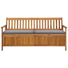 Panchina da giardino con vano portaoggetti e supporto, 170 cm, in legno di acacia