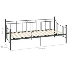 vidaXL Telaio Divano Letto Grigio in Metallo 90x200 cm