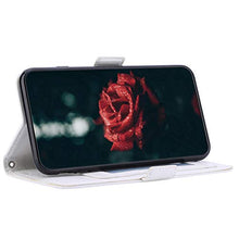 ikasus Cover Compatibile con Samsung Galaxy J7 2018 Custodia Motivo Floreale Custodia a Portafoglio in Pelle PU con Cavalletto e Custodia a Libro,Bianca
