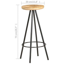 Tidyard Set 4 pz Sgabelli da Bar Industriale in Legno Massello di Mango e Ferro,Sgabelli da Bar Alti,Sgabelli da Bar Vintage,Sgabelli da Cucina Design Industriali,Sgabelli Vintage 30x73 cm