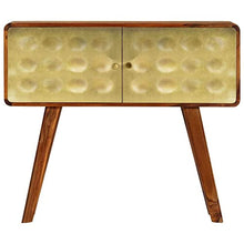 vidaXL Credenza con Stampa Dorata Mobiletto Basso Madia Cassettiera Vetrina Arredo Soggiorno Armadio Arredamento Massello di Sheesham