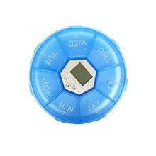 7 giorni pillola scatola organizzatore droga dispenser portatile viaggio elettronico intelligente blu