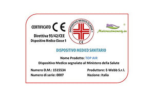 Materassimemory.eu – Materasso Matrimoniale Top Air 160x190 Alto 25 cm Detraibile con 7 Zone differenziate Rivestimento Aloe Vera Cuscini in Omaggio Traspirante Anti acaro Made in Italy