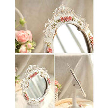 WWEIWU Pulito e Luminoso Specchio Creativo Principessa Specchio Specchio Desktop Specchio Portatile HD cosmetico Resina Desktop Singolo Viso di Bellezza Salon