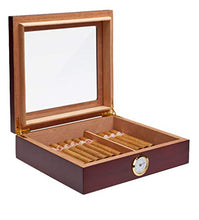 DPLQX Caja de cigarros, Finestra di Vetro Trasparente Durevole Buona Tenuta Portatile humidor per sigari ammezzati Risparmia Spazio Viaggi e trasporti,Brown_260x223x65mm/10x9x3in