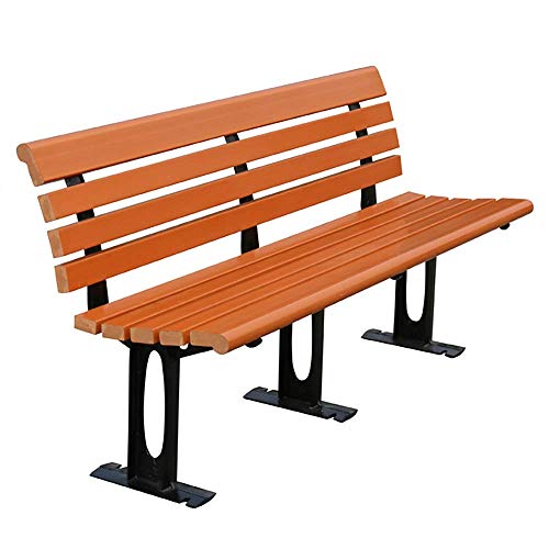 GaoF Panchina per Il Tempo Libero per Cortile Esterno, Panca per Parco in Legno massello Anti corrosivo per Piedi in ghisa, Panca per Schienale per mobili da Esterno, Adatto per Prato/Veranda/Strada