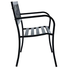 E E-NICES Panchina da Giardino 125 cm Nera in Acciaio
