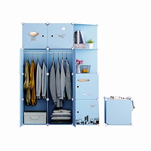 Coffee table FHW Armadio Simple Home Camera da Letto in plastica Panno del Bambino del Tessuto Semplice Bagagli Moderna Hanging Assembly Guardaroba (Size : 111x47x147cm)