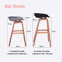 LWW Sgabelli, sgabelli da bar per Cucine in legno Wooden Legs moderna Minimalista schienale alto Chair,Nero,Piccolo