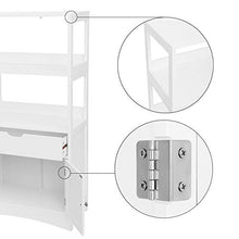VASAGLE Mobile Bagno, Mobiletto Bagno, Armadietto Multiuso, con Cassetto, 2 Ripiani Aperti e Anta Doppia, 60 x 32,5 x 122 cm (L x P x A), Bianco BBC64WT