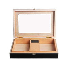Minmin Cigar Box Small Mellow Legno di Cedro Idratante Box Piano vernice trasparente in vetro Tetto apribile Cigar Box, due stili, 240x185x50mm, 266x180x50mm accessori del sigaro