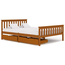 FAMIROSA Giroletto con 2 Cassetti Marrone Miele Legno di Pino 140x200 cm-0531
