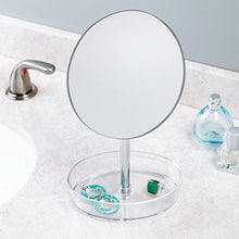 InterDesign 09562EU Specchio Trucco Autoportante, Rotondo, Acciaio, 14x15.24x29.2 cm