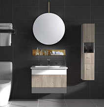 Specchio 70 cm Specchio da Bagno Illuminato a LED, retroilluminazione con Specchio Rotondo Leggero, Pulsante a sfioramento Specchio per Il Trucco