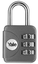 Yale Lucchetto da viaggio a combinazione YP1/28/121/1G grigio, arco 28 mm, ideale per borse e valigie