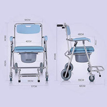 Sedia A Rotelle da Toilette, Sedile da Toilette da Comodino Sedia da Toilette Portatile per Assistenza Medica Mobilità da Bagno Sedia da Toilette per Disabili E Anziani A