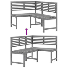 Tidyard Panca da Giardino ad Angolo Grigia 140 cm Legno Massello Acacia,Panca Giardino,Panca Giardino Esterno,Utilizzato in Giardini, Cortili, Terrazze, Soggiorni