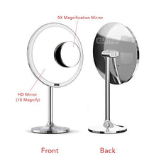 Specchio Cosmetico a Led per Trucco Con Mini Ingrandimento 5X Specchio Magnetico USB Ricaricabile Touch Screen Sensore DI Luminosità Luminosità Regolabile Intelligente Cordless Specchio Da 8,5 Pollici