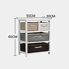 Yyqx Comodino Comodino Moderno della Camera da Letto dell'Armadio Minimalista della mobilia del Rattan di Legno Solido Comodini Letto