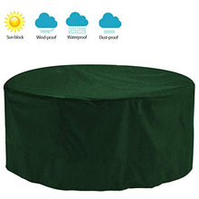 STZYY - Copritavolo rotondo da giardino, impermeabile, per tavoli e sedie circolari, facile da installare, verde, 312 x 100 cm