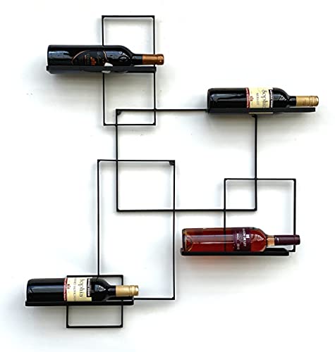 DanDiBo Scaffale Vini a Parete “Black Line” Supporto Bottiglie in Metallo 90 cm Scaffale a Parete Porta Bottiglie