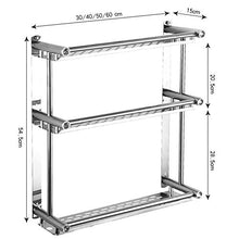 mensola doccia acciaio inox portaoggetti doccia senza foratura mensole bagno autoadesivo multifunzione salvaspazio per accessori da bagno da cucina-3 Tier 40x54,5x15 cm
