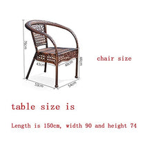 HLZY Tavolo in Vimini in Rattan mobili in Patio e Set s Patio Mobili da Giardino Arredamento per mobili in Vetro Top Tavolino da caffè Patio Set per Giardino all'aperto a Bordo Piscina