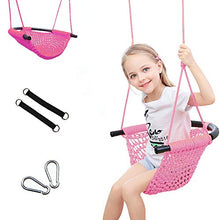 YunNasi Altalena da Giardino per Bambini Tessuto a Mano Seggiolino Altalena with Corda Moschettoni Regolabile (Style2)