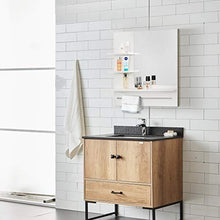 EUGAD Specchio da Bagno con Mensole Armadietto da Bagno con Specchio Portasciugamani Inclusa 60x13x70cm Bianco 0133WY