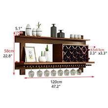 Jiji Portabottiglie per Vino Parete Wine Rack Organizer, Bottle Holder Glass Bar Accessori Scaffalature for 11 Bottiglie di Vino di immagazzinaggio mensola di Esposizione Scaffale per Vino