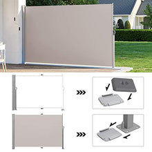 SONGMICS Tenda Laterale 200 x 300 cm (A x L), Tenda Avvolgibile per Balcone e Terrazzo, Protezione Privacy, Frangivista, Parasole, Separatore, Tortora GSA200K02