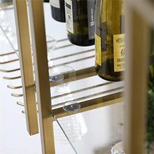 SBDLXY Portabottiglie a Doppio Strato con lastra di Vetro per Cucina, Sala da Pranzo, Bar o Cantina per Vini - Decorazione nordica per soffitto a Parete Portabottiglie e Bicchieri da Vino - Telaio