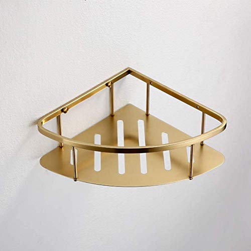UWY Mensola angolare per Bagno in Acciaio Inossidabile Nordico SUS 304 Cestello portaoggetti in Oro Staffa Triangolare Supporto per Organizer in Ottone Spazzolato Supporto per Doccia a Parete