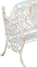 Panca panchina seduta da Giardino da esterno da parco da ingresso da interno arredi da esterno per veranda Liberty outdoor in Ghisa finitura colore vedere bianca L184xPR70xH110 cm
