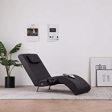 vidaXL Sdraio Massaggio con Cuscino Ergonomica Imbottita Comoda Design Moderno Funzione Massaggio Lettino Chaise Longue Poltrona Marrone in Similpelle