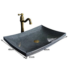Sopra il bacino di arte Bacino di pietra europeo Lavabo quadrato di personalità Retro lavabo di marmo di personalità creativa Lavabi (colore : A)