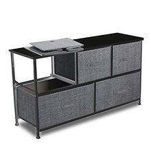 ZEYI Comodino in Tessuto – Pratico Sistema di organizzazione con 5 cassetti – Ottima cassettiera per Le camere da Letto, Appartamenti e stanze Piccole